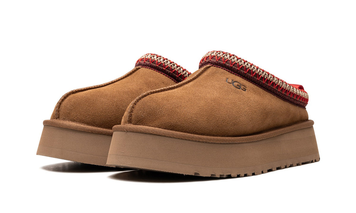 UGG Tazz Platform Slippers – Chestnut Brown & Red