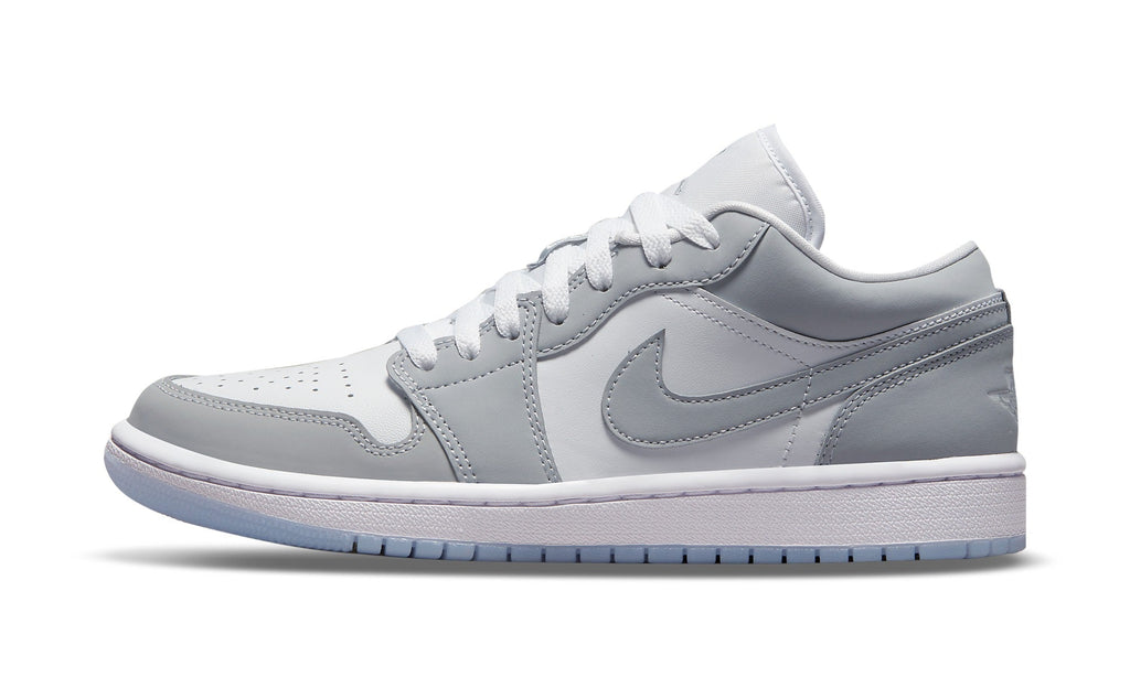 Air Jordan 1 Low Sneakers in White & Light Grey