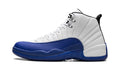 Air Jordan 12 Sneakers in White & Royal Blue