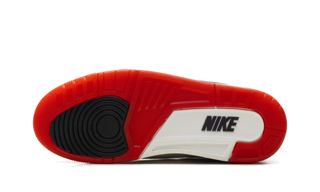 Air Jordan 3 Sneakers in White, Grey & Red