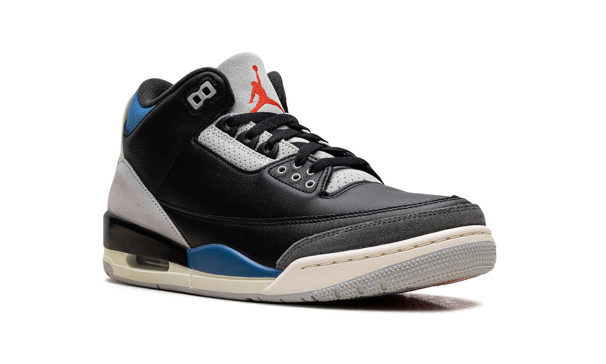 Air Jordan 3 Sneakers – Black, Grey & Blue