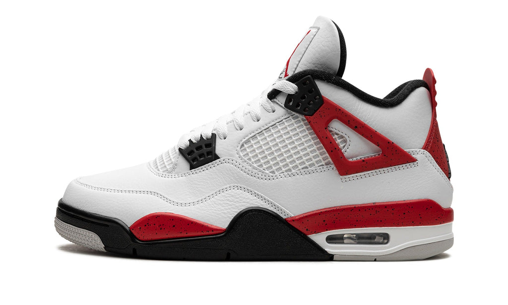 Air Jordan 4 Sneakers - White, Red & Black