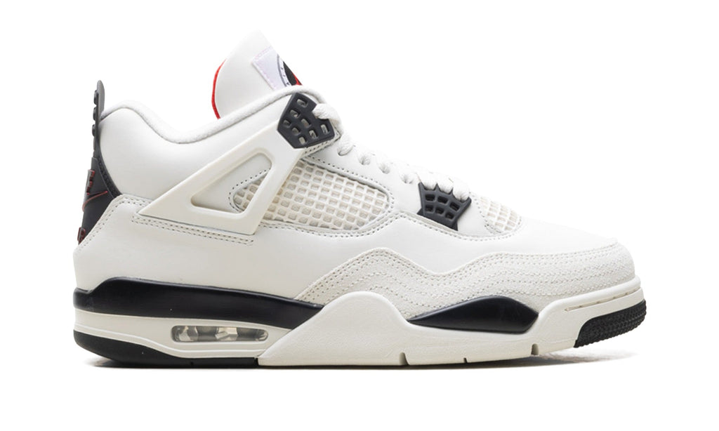 Air Jordan 4 Sneakers – White, Black & Red