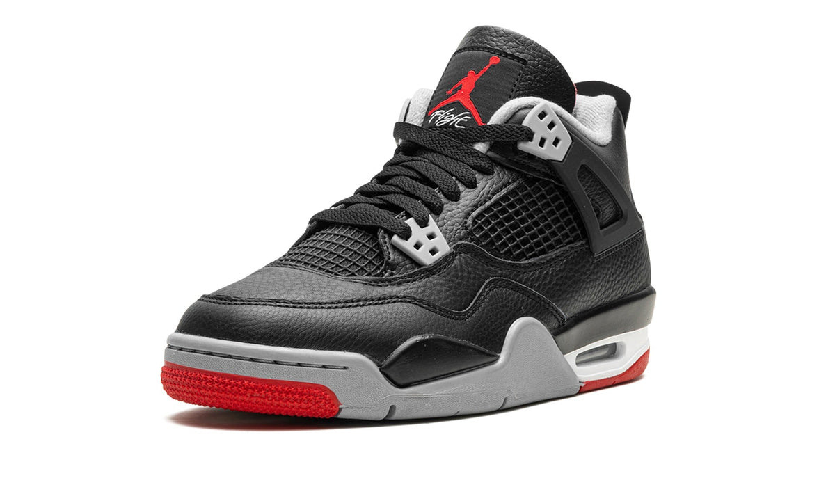 Air Jordan 4 Sneakers - Black, Gray & Red