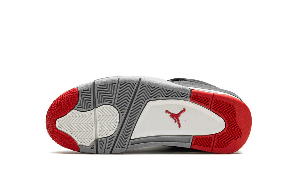 Air Jordan 4 Sneakers - Black, Gray & Red