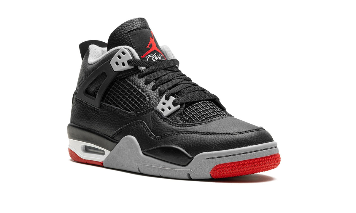 Air Jordan 4 Sneakers - Black, Gray & Red