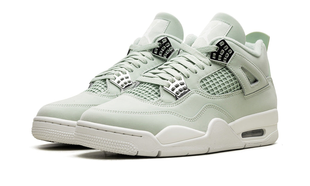Jordan Mint Green Sneakers with Chrome Lace Wings