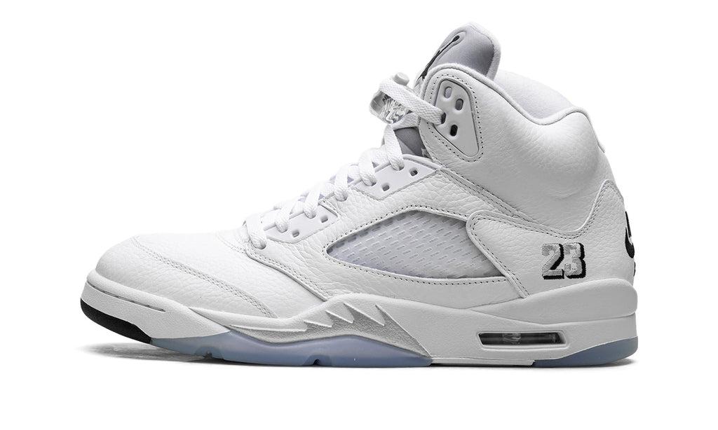 Air Jordan 5 Sneakers – White, Silver & Ice Blue