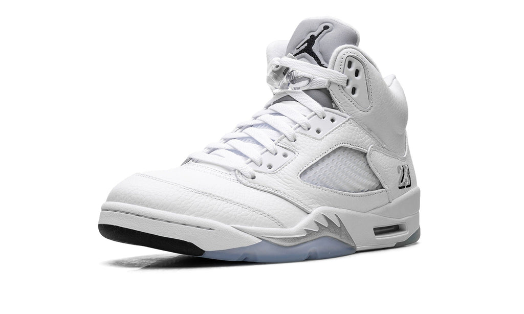 Air Jordan 5 Sneakers – White, Silver & Ice Blue