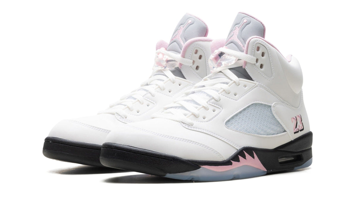 Air Jordan 5 Sneakers – White, Pink & Black
