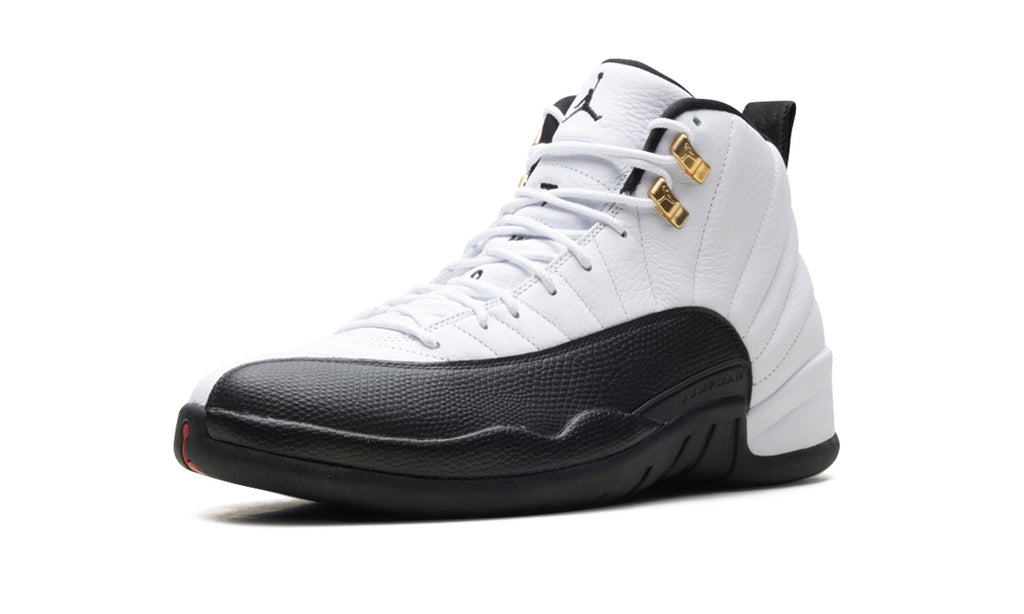 Air Jordan 12 Sneakers – White, Black & Gold