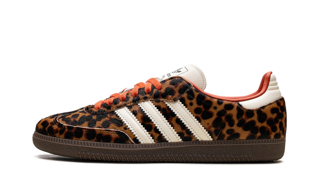 adidas Samba OG Sneakers – Leopard Print, Cream & Orange
