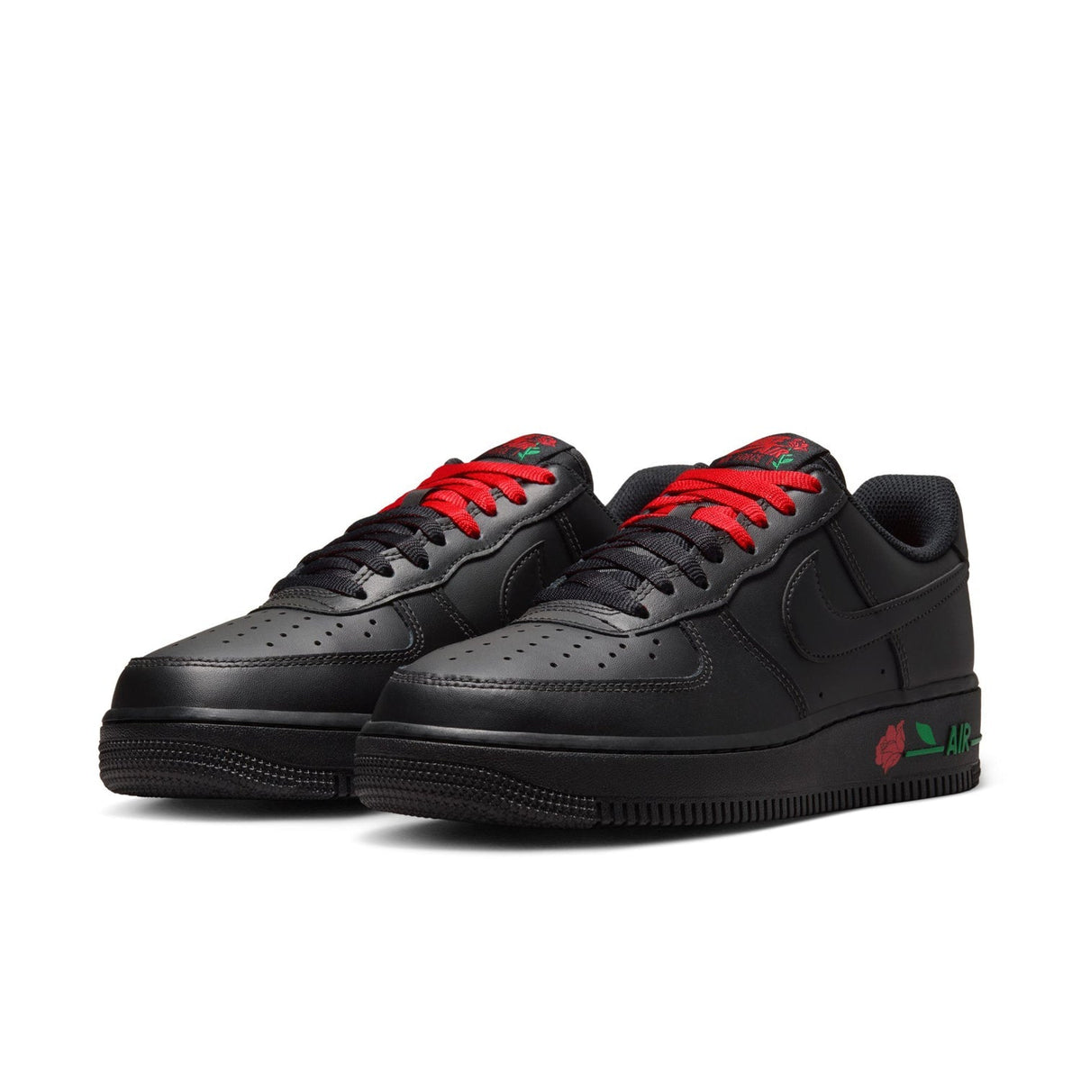 Nike Air Force 1 Low Sneakers – Black & Red Rose