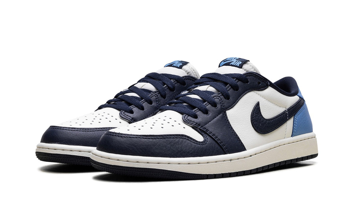 Air Jordan 1 Low Sneakers in Black, White & Royal Blue