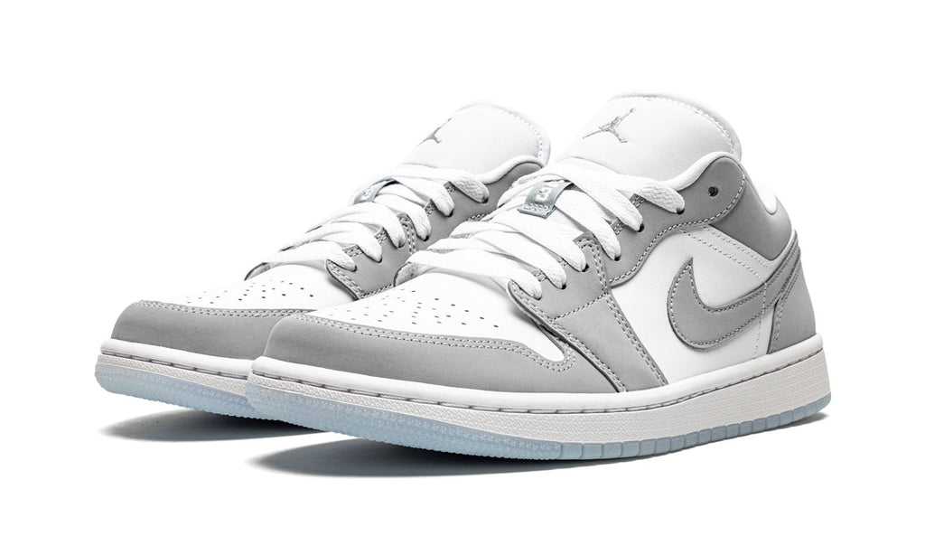 Air Jordan 1 Low Sneakers in White & Light Grey